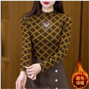 Maxpower (Yellow, XXXL) Ladies Fashion Diamonds Half Height Collar Long Sleeve Bottoming Maxpower (Yellow, XXXL) Ladies Fashion Diamonds Half Height Collar Long Sleeve Bottoming