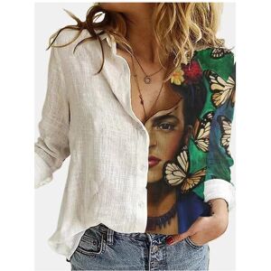 Maxpower (12, S) Women Spring And Autumn Long Sleeve Polo Neck Fashion Print Loose Relaxe Maxpower (12, S) Women Spring And Autumn Long Sleeve Polo Neck Fashion Print Loose Relaxe