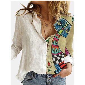 Maxpower (19, S) Women Spring And Autumn Long Sleeve Polo Neck Fashion Print Loose Relaxe Maxpower (19, S) Women Spring And Autumn Long Sleeve Polo Neck Fashion Print Loose Relaxe