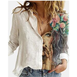 Maxpower (21, XXL) Women Spring And Autumn Long Sleeve Polo Neck Fashion Print Loose Rela Maxpower (21, XXL) Women Spring And Autumn Long Sleeve Polo Neck Fashion Print Loose Rela