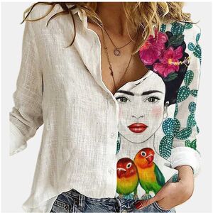 Maxpower (4, XL) Women Spring And Autumn Long Sleeve Polo Neck Fashion Print Loose Relaxe Maxpower (4, XL) Women Spring And Autumn Long Sleeve Polo Neck Fashion Print Loose Relaxe