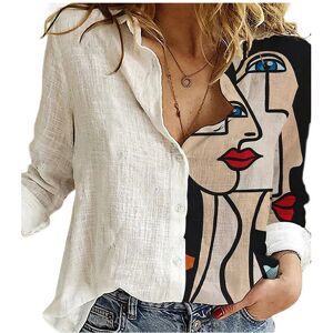 Maxpower (5, L) Women Spring And Autumn Long Sleeve Polo Neck Fashion Print Loose Relaxed Maxpower (5, L) Women Spring And Autumn Long Sleeve Polo Neck Fashion Print Loose Relaxed