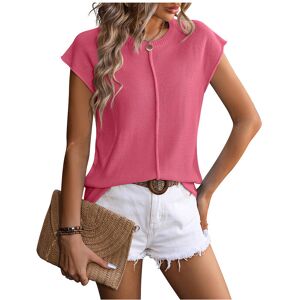 Maxpower (MD219 Pink Red, S) New Solid Casual Loose Blouses For Women Fashion Summer Shor Maxpower (MD219 Pink Red, S) New Solid Casual Loose Blouses For Women Fashion Summer Shor