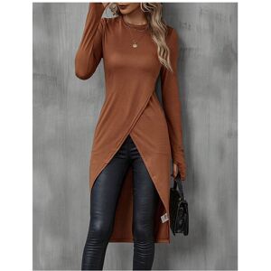 Maxpower (Yellow Coffee, XL) Women's T-Shirts Autumn French Decent Plain Long Sleeve Crew Maxpower (Yellow Coffee, XL) Women's T-Shirts Autumn French Decent Plain Long Sleeve Crew