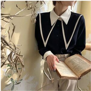 Maxpower (black, L) Vintage Chiffon Shirts Women Elegant Patchwork Long Sleeve Blouses Of Maxpower (black, L) Vintage Chiffon Shirts Women Elegant Patchwork Long Sleeve Blouses Of