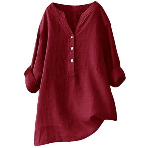 Maxpower (Wine Red, XXXL) Women Casual Shirt V-Neck Buttons Half Placket Long Sleeve Blou Maxpower (Wine Red, XXXL) Women Casual Shirt V-Neck Buttons Half Placket Long Sleeve Blou