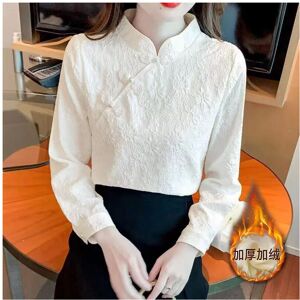 Maxpower (APRICOT Thick, XL) Retro Buttoned Long-sleeved Shirt for Women Spring New Style Maxpower (APRICOT Thick, XL) Retro Buttoned Long-sleeved Shirt for Women Spring New Style