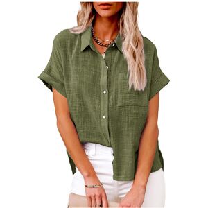 Maxpower (LL9995 Army Green, XL) Women' Size Spring Summer New Casual Shirts Tops Cotton Maxpower (LL9995 Army Green, XL) Women' Size Spring Summer New Casual Shirts Tops Cotton
