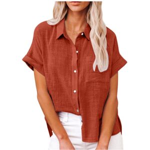 Maxpower (LL9995 Orange, M) Women' Size Spring Summer New Casual Shirts Tops Cotton Linen Maxpower (LL9995 Orange, M) Women' Size Spring Summer New Casual Shirts Tops Cotton Linen