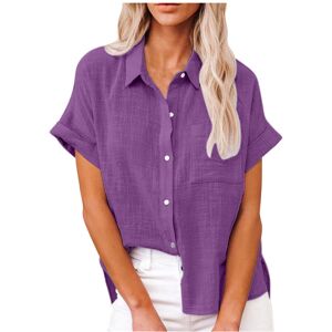 Maxpower (LL9995 Purple, XXXL) Women' Size Spring Summer New Casual Shirts Tops Cotton Li Maxpower (LL9995 Purple, XXXL) Women' Size Spring Summer New Casual Shirts Tops Cotton Li