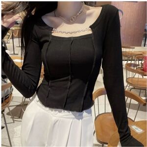 Maxpower (black, XL) Sexy Square Collar Bottoming Shirt Femme Interior Lapping Spring Sol Maxpower (black, XL) Sexy Square Collar Bottoming Shirt Femme Interior Lapping Spring Sol