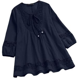 Maxpower (Navy Blue, 4XL) Round Neck Women T-shirt Lace Patchwork Crew Neck Lady Spring S Maxpower (Navy Blue, 4XL) Round Neck Women T-shirt Lace Patchwork Crew Neck Lady Spring S