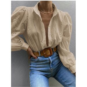 Maxpower (Apricot, XL) Women's Long-sleeved Hollow Out Button Office Wear Shirts,Shirts & Maxpower (Apricot, XL) Women's Long-sleeved Hollow Out Button Office Wear Shirts,Shirts &