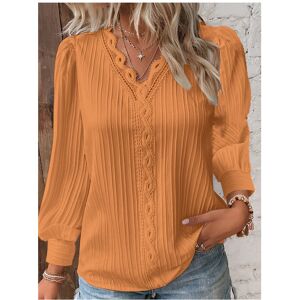 Maxpower (Long- Orange, XXL) Fashion V-neck Patchwork Tops Women Clothing Harajuku T-Shir Maxpower (Long- Orange, XXL) Fashion V-neck Patchwork Tops Women Clothing Harajuku T-Shir