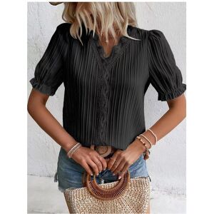 Maxpower (Short- Black, S) Fashion V-neck Patchwork Tops Women Clothing Harajuku T-Shirts Maxpower (Short- Black, S) Fashion V-neck Patchwork Tops Women Clothing Harajuku T-Shirts