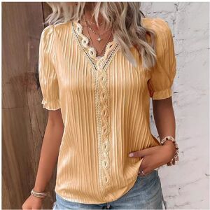 Maxpower (Short- Gold, XXXL) Fashion V-neck Patchwork Tops Women Clothing Harajuku T-Shir Maxpower (Short- Gold, XXXL) Fashion V-neck Patchwork Tops Women Clothing Harajuku T-Shir