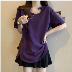 Maxpower (Purple, S) Short Sleeve T Shirts for Women Summer New Loose Solid Simplicity Pl Maxpower (Purple, S) Short Sleeve T Shirts for Women Summer New Loose Solid Simplicity Pl