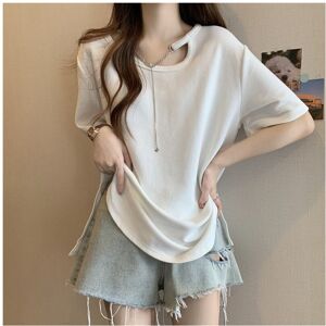 Maxpower (White, XL) Short Sleeve T Shirts for Women Summer New Loose Solid Simplicity Pl Maxpower (White, XL) Short Sleeve T Shirts for Women Summer New Loose Solid Simplicity Pl