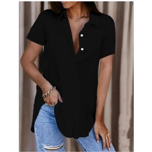 Maxpower (black, L) Solid Button Down Shirt Elegant Long Sleeve Lapel Shirt For Office & Maxpower (black, L) Solid Button Down Shirt Elegant Long Sleeve Lapel Shirt For Office &