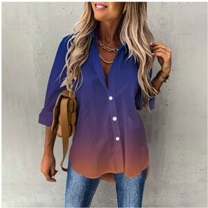 Maxpower (B25SLCZ31914011, 2XL) Elegant Button Lapel Cardigan Tops Leisure Shirts Gradien Maxpower (B25SLCZ31914011, 2XL) Elegant Button Lapel Cardigan Tops Leisure Shirts Gradien