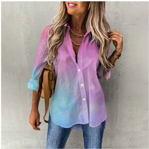 Maxpower (B25SLCZ31914013, 2XL) Elegant Button Lapel Cardigan Tops Leisure Shirts Gradien Maxpower (B25SLCZ31914013, 2XL) Elegant Button Lapel Cardigan Tops Leisure Shirts Gradien