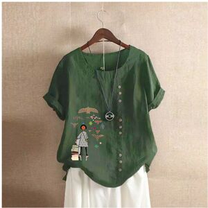 Maxpower (Army Green Traveler, L) Over Retro Vintage Floral Print Button Blouse Shirts Su Maxpower (Army Green Traveler, L) Over Retro Vintage Floral Print Button Blouse Shirts Su