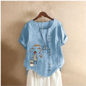 Maxpower (Sky Blue Traveler, 2XL) Over Retro Vintage Floral Print Button Blouse Shirts Su Maxpower (Sky Blue Traveler, 2XL) Over Retro Vintage Floral Print Button Blouse Shirts Su