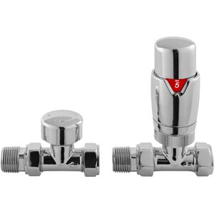 Balterley Luxury Straight Thermostatic Radiator Valves, Sold in Pairs - Chrome Balterley Luxury Straight Thermostatic Radiator Valves, Sold in Pairs - Chrome