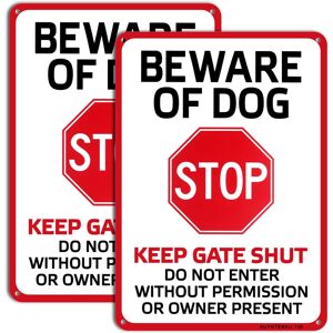 AUYKTE 2 Pack Beware of Dog Signs Warning Sign Beware of Dog for Fence Do Not Enter AUYKTE 2 Pack Beware of Dog Signs Warning Sign Beware of Dog for Fence Do Not Enter