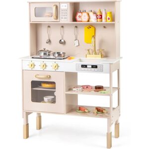 Costway Kids Kitchen Playset Pretend Play Kitchen With Sound & Light Costway Kids Kitchen Playset Pretend Play Kitchen With Sound & Light