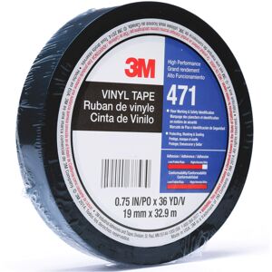 3M Vinyl Tape 471 Black 3/4 in x 36 yd 5.2 mil 3M Vinyl Tape 471 Black 3/4 in x 36 yd 5.2 mil
