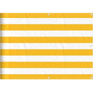 vidaXL Balcony Screen Yellow and White Stripe 75x1000 cm garden screen vidaXL Balcony Screen Yellow and White Stripe 75x1000 cm garden screen