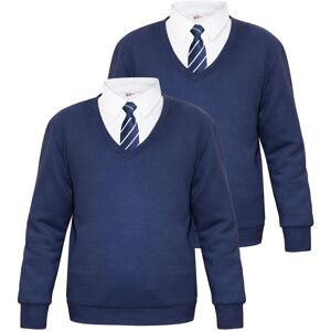a2zkids (11-12 Years, Navy 2 Pack) Adult Kids Unisex Single & 2 Pack V Neck Jumper a2zkids (11-12 Years, Navy 2 Pack) Adult Kids Unisex Single & 2 Pack V Neck Jumper