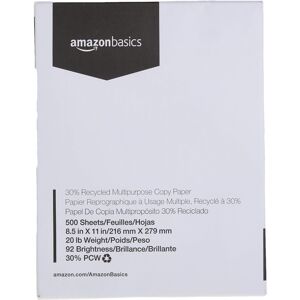 Amazon Basics 30% Recycled Multipurpose Copy Printer Paper - 8.5 x 11 Inches 1 Amazon Basics 30% Recycled Multipurpose Copy Printer Paper - 8.5 x 11 Inches 1