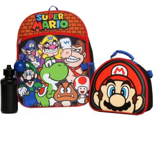 Nintendo Super Mario Bros. Backpack Set for Boys & Girls Kids 16"""" School Bag Nintendo Super Mario Bros. Backpack Set for Boys & Girls Kids 16"""" School Bag
