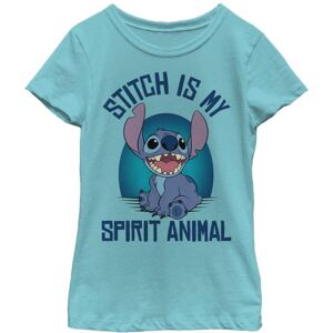 Disney Lilo Spirit Stitch Girl's Solid Crew Tee Tahiti Blue Medium Disney Lilo Spirit Stitch Girl's Solid Crew Tee Tahiti Blue Medium