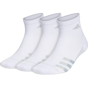 adidas Men's Superlite Stripe 3 Quarter Socks (3-Pair) White/Clear On adidas Men's Superlite Stripe 3 Quarter Socks (3-Pair) White/Clear On