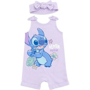 Disney Lilo & Stitch Infant Baby Girls French Terry Romper and Headban Disney Lilo & Stitch Infant Baby Girls French Terry Romper and Headban