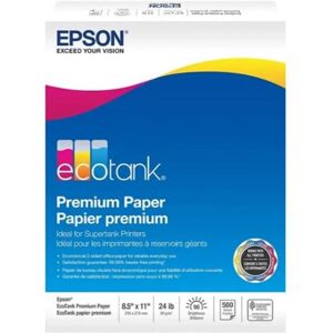 Epson S041586-ET 8.5 x 11 in. Eco Tank Colored Paper, White Epson S041586-ET 8.5 x 11 in. Eco Tank Colored Paper, White
