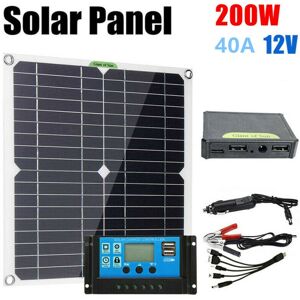 Maxpower (Set- controller 40A) 200 Watt Solar Panel Kit Portable Dual-USB with LCD Solar Maxpower (Set- controller 40A) 200 Watt Solar Panel Kit Portable Dual-USB with LCD Solar