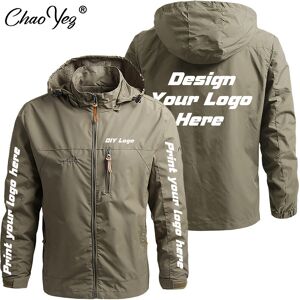 Maxpower (Khaki, 5XL (EU 4XL)) DIY Autumn New Men Waterproof Hooded Custom Logo Windbreak Maxpower (Khaki, 5XL (EU 4XL)) DIY Autumn New Men Waterproof Hooded Custom Logo Windbreak