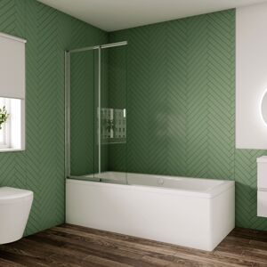 AICA Bathrooms 800x1400mm Over Bath Sliding Shower Screen Straight Framed Glass Panel AICA Bathrooms 800x1400mm Over Bath Sliding Shower Screen Straight Framed Glass Panel