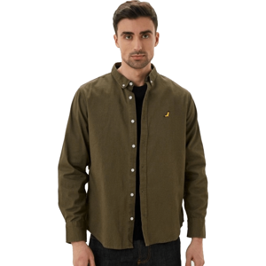 (Khaki/Jet Black, Large) Brave Soul Long Sleeve Shirt (Khaki/Jet Black, Large) Brave Soul Long Sleeve Shirt