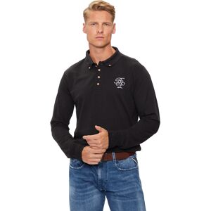 (JET BLACK / LIGHT GREY MARL, Small) Brave Soul Klay Long Sleeve Polo (JET BLACK / LIGHT GREY MARL, Small) Brave Soul Klay Long Sleeve Polo