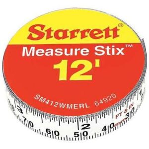 L.S Starrett 681-SM412WMERL 0.5 in. x 3.65 m 12 ft. Right to Left Metric Measure L.S Starrett 681-SM412WMERL 0.5 in. x 3.65 m 12 ft. Right to Left Metric Measure