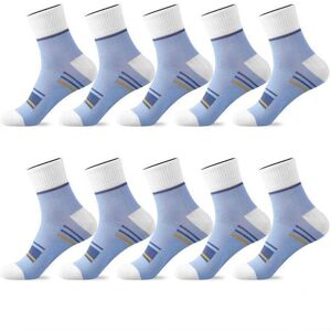 Unbranded (light blue, 10 Pairs) Men's Mid-calf Sports Socks Striped Breathable Cotton Soc Unbranded (light blue, 10 Pairs) Men's Mid-calf Sports Socks Striped Breathable Cotton Soc