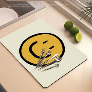 Unbranded (Happy Smiley-B, 60X90cm 23.6X35.4in) Kitchen Drain Mat Diatom Mud Coaster Toile Unbranded (Happy Smiley-B, 60X90cm 23.6X35.4in) Kitchen Drain Mat Diatom Mud Coaster Toile