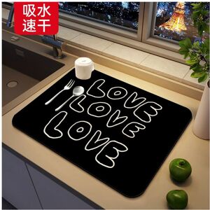 Unbranded (love, 40X60cm 15.7X23.6in) Kitchen drain pad, countertop absorbent pad, anti sl Unbranded (love, 40X60cm 15.7X23.6in) Kitchen drain pad, countertop absorbent pad, anti sl