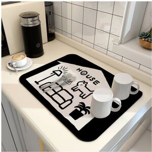 Unbranded (house, 40X60cm 15.7X23.6in) Kitchen drain pad, countertop absorbent pad, anti s Unbranded (house, 40X60cm 15.7X23.6in) Kitchen drain pad, countertop absorbent pad, anti s