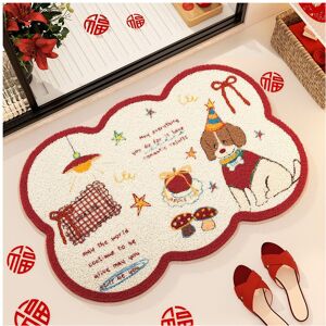 Unbranded (801070R, 40x60cm15.7x23.6in) Red festive cartoon cute imitation cashmere foot p Unbranded (801070R, 40x60cm15.7x23.6in) Red festive cartoon cute imitation cashmere foot p
